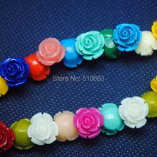 20 Pieces/Lot Carving Rose Flower Beads Accessories Synthetic stone material Size 20mm Mix colors 2024 - buy cheap