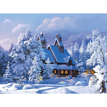 Набор для рисования по номерам на холсте Снежный дом, 60 х75 см 2024 - купить недорого