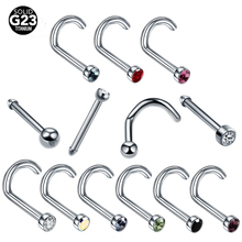 Piercing de nariz em titânio com 20 tamanhos, piercing de osso, nariz, nariz, nozina, parafuso, nariz, septo, piercing, jóia corporal 2024 - compre barato