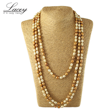 Pearl jewelry necklace,multilayer natural freshwater pearl necklace long women,wedding pearl necklace drop shipping best gifts 2024 - buy cheap