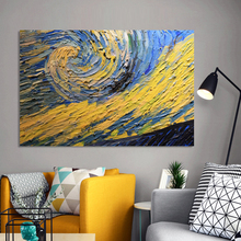 Pósteres e impresiones abstractas modernas en lienzo, arte de pared, pintura de Van Gogh, cielo estrellado, imágenes parcialmente para decoración del hogar y sala de estar 2024 - compra barato