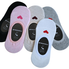 6 Pairs Women Socks Candy Color Love Heart Cotton Invisible Shallow Mouth Boat Socks Non-slip High Quality Female Sock Slippers 2024 - buy cheap