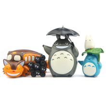 4pcs/lot DIY New  My Neighbor Totoro Figure  PVC Blue Landscape Collection Model Toy 2024 - buy cheap