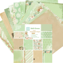 Novo 6 polegadas 24 folhas almofadas de papel para scrapbook verde, arte de fundo, cartão de papel diy para scrapbook, artesanato 2024 - compre barato