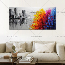 Hot Sell Landscape Oil Painting On Canvas Large Wall Paintings Living Room Home Decor Art 100% Handmade Knife Picture Colorful 2024 - buy cheap