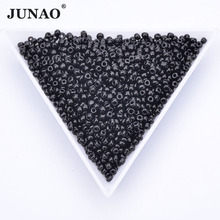 JUNAO 2mm Black Color Jewelry Beads Small Glass Rhinestones Beads Sewing Seedbeads Bracelet Spacer Beads for Beading Handmade 2024 - buy cheap