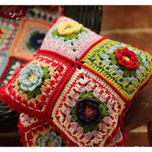 Sofá retrô artesanal de crochê, cor de volta, jardim, flores, peças de carro, cinto, travesseiro para decoração de casamento, adereço 34cm 2024 - compre barato