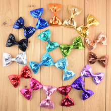 100 unids/lote 19 colores dulces niñas bordado lentejuelas lazos para niños regalos de navidad accesorios para el cabello DIY HDJ29 2024 - compra barato