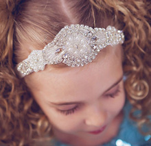 1pcs Girls Rhinestone Headbands Kids Elastic Hairbands With Pearl Crystal Girl Wedding/Waist/Corsage Headwear Hair Accessories 2024 - buy cheap