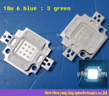 Bulbo de luz led de alta potência, 10w actinic híbrido azul real 440-445mm + verde 520-525nm 2024 - compre barato
