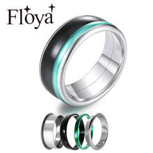 Floya Rings for Couples Stainless Steel Rings Adjustable Romantic Bijoux Bague Stackable  Multilayer Inner Rings Accessories 2024 - buy cheap