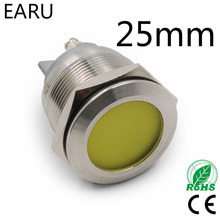 25mm IP67 Waterproof Metal LED Indicator Lamp Light Signal Pilot Warning Power 5V 12V 24V 110V 220V Red Blue Green Yellow White 2024 - buy cheap