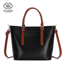 KULUOSIDI Vintage Casual Tote Top Handle Bag Handbags Women Famous Brands Solid Women Messenger Bags Big Capacity Female Handbag 2024 - buy cheap