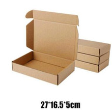 Оптовая продажа, 10 шт./лот, 27*16,5*5 см, коричневые подарочные упаковочные коробки из крафт-бумаги для упаковки мыла, упаковка для хранения предметов, почтовая коробка 2024 - купить недорого