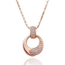2017 Austrian CZ Pendant Women Rose Gold-Color Necklace Charm Jewelry Making Pendulum Cameo Bijoux Pingente Bandeja N054 2024 - buy cheap