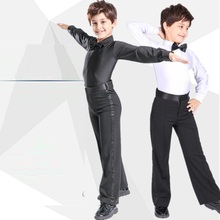 Camisa infantil para dança, competição latina para crianças, roupa superior para dança, padrão de dança 2024 - compre barato