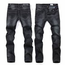 Черные брендовые джинсы размера плюс, мужские Модные повседневные Прямые облегающие мужские джинсы из хлопка, легкие дизайнерские брюки, джинсовые брюки 2024 - купить недорого