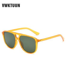 Vwktuun óculos de sol masculino vintage grandes dimensões twin beams sunglass quadrado retro laranja cor óculos uv400 esporte sunglass 2024 - compre barato