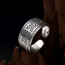 Personalidade vintage prata cor jóias anéis geométricos para mulher anéis ajustáveis bague anillos 2024 - compre barato