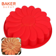 Silicone big Cake mould flower shape baking Cake Pan Sunflower pudding bread mold DIY bakeware pastry tools birthday wedding 2024 - buy cheap