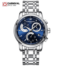 Carnival luxury brand automatic mechanical watches men full steel clocks waterproof men watch genuine leather montre saati reloj 2024 - buy cheap