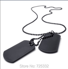Армейский Стиль собачья бирка крест кулон мужское ожерелье Цвет Черный Серебряный 24-дюймовая цепочка 2024 - купить недорого