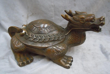 Decoração de jardim com escultura de tartaruga dragão esculpida em bronze chinês 2024 - compre barato
