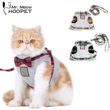 Hoopet Cat Collar Harness Leash Adjustable Nylon Soft Breathable Air Nylon Mesh Puppy Dog Pet Cat Harness and Leash Set 2024 - buy cheap