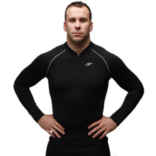 2015 New Zipper Base Layers T shirts Mens Compression tights Long sleeve Skins Gear Thermal Tops Tee M-XXL 2024 - buy cheap