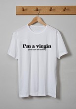 Новое поступление, женская модная футболка I "M A VIRGIN THIS IS AN OLD", забавная футболка, милые футболки, повседневные топы для девочек, футболка 2024 - купить недорого