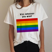 Радужный Флаг ЛГБТ футболка для женщин гей-Прайд рубашка Ретро Радуга Harajuku футболка с изображением якоря Ullzang смешные футболки 90s Графический Love Is Love Топ Т-образное 2024 - купить недорого