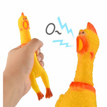 New Funny dog gadgets novelty Yellow Rubber Chicken Pet Dog Toy Novelty Squawking Screaming Shrilling chicken for Cat Pet 2024 - buy cheap