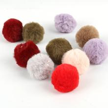 6pcs/bag Faux Rabbit Fur Ball PomPom  4cm kawaii charm for DIY earrings keychain ring pendant accessories 2024 - buy cheap