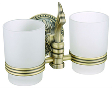 Бесплатная доставка, латунные античные бронзовые двойные стаканы, держатели для стаканчиков и стаканчиков, держатель для щеток, аксессуары для ванной комнаты AB001b 2024 - купить недорого