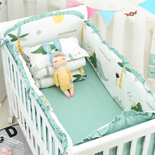 Новинка, 6 шт., бамперы для детской кроватки с мультяшным самолетом для мальчиков, защитный бампер для детской кроватки, Комплект постельного белья для новорожденных 2024 - купить недорого