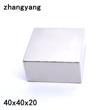 2pcs Neodymium magnet 40x40x20 mm gallium metal super strong magnets 40*40*20 square Neodimio magnet powerful permanent magnets 2024 - buy cheap