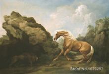 modern painting landscape Horse Frightened by a Lion George Stubbs High quality Hand painted 2024 - buy cheap