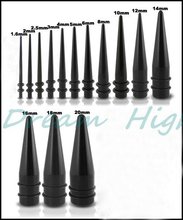 Black Acrylic Ear Piercing Tapers Ear studs Ear Expander Fashion Earring 140pcs/lot Free Shipping Stretchers Sets Wholesal 2024 - buy cheap