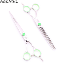 7" 440C AQIABI Professional Hair Scissors Salon Hairdressing Scissors Cutting Shears Thinning Shears Haircut Scissors Set A1121 2024 - buy cheap