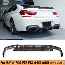 F12 Diffuser Lip Carbon fiber For BMW F06 F12 F13 M-Sport Rear Bumper Diffuser Lip 640i 640i xDrive 650i 2012-2016 2024 - buy cheap