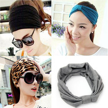 Women Sports Variety of Wear Method Cotton Elastic Yoga Hair Turban Wide Headwear Headbands 2024 - buy cheap