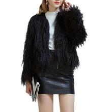 Fashion Fluffy Faux Fur Female Korean Short Autumn And Winter Long Sleeve Jacket Warm Outerwear Coat for Women Girls 2XL-3XL 2024 - buy cheap