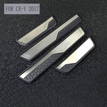 Placas de desgaste de acero inoxidable para coche, Protector de alféizar de puerta de coche, compatible con Honda CRV CR-V 2017, 2018 2024 - compra barato