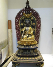 song voge gem S0668 36"Tibet 100% Pure Bronze 24K Gold Gild painted Sakyamuni Amitabha Buddha Statue 2024 - buy cheap