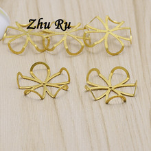 10pcs/lot zhu ru copper 23mm Hollow five plum blossoms necklace charms keychain pendant necklace pendant for DIY All Saints' Day 2024 - buy cheap