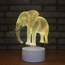 Elephants Novelty Night Light Stereo Vision 3D Lamp Children's Desk Induction 3d Light Fixtures Creative Products Wholesale 2024 - buy cheap