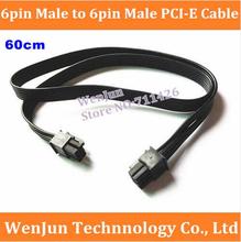 DHL/EMS Бесплатная доставка 6Pin Male to 6-Pin Male PCI-E PCI Express GPU Удлинительный кабель 60 см улучшенный провод для видеокарты 2024 - купить недорого