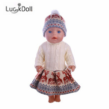 LUCKDOLL High Quality Sweater Dress Fit 18 Inch American 43cm Baby Doll Clothes Accessories,Girls Toys,Generation,Birthday Gift 2024 - buy cheap
