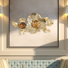Европейский кованого железа цветок стикер стены ремесла украшения дома гостиной диван задний коридор настенные украшения Искусство 2024 - купить недорого