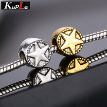 Vintage Metal Stars Beads for Pandora Charms Bracelets European Beads Fashion DIY Big Hole Spacer Beads for Jewelry Making 2024 - buy cheap
